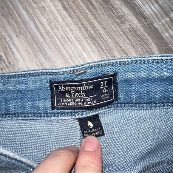 Womens Abercrombie Simone high rise jean legging ankle side stripe jeans size 4 - Picture 3 of 4